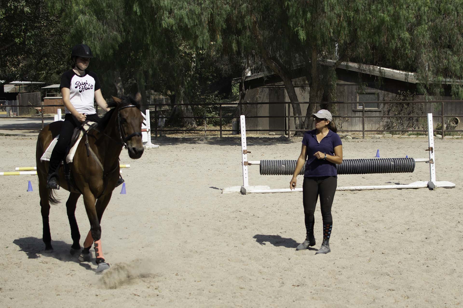 Katrine giving a lesson to a student